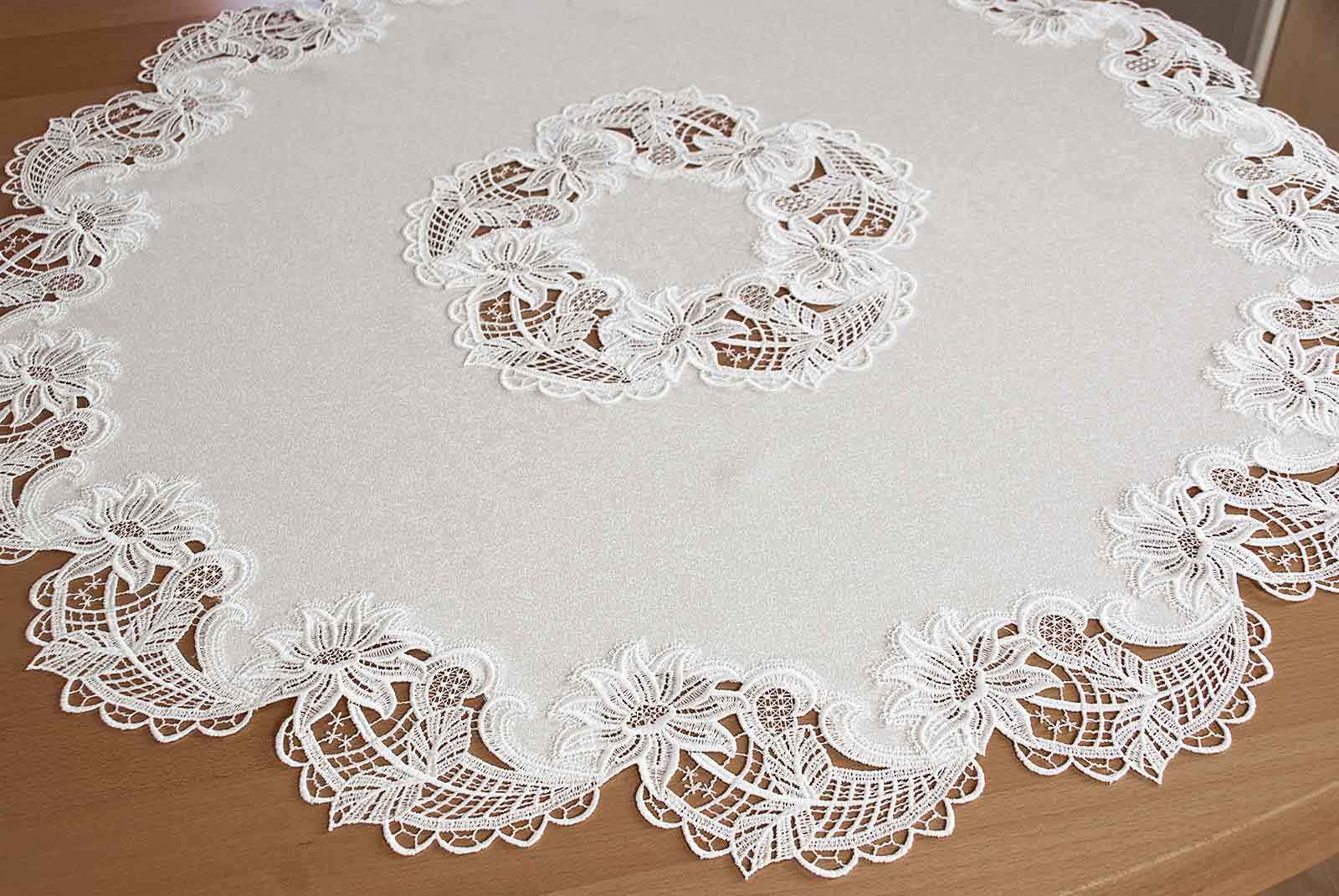 plauener spitze tischdecke sonja 90 cm rund