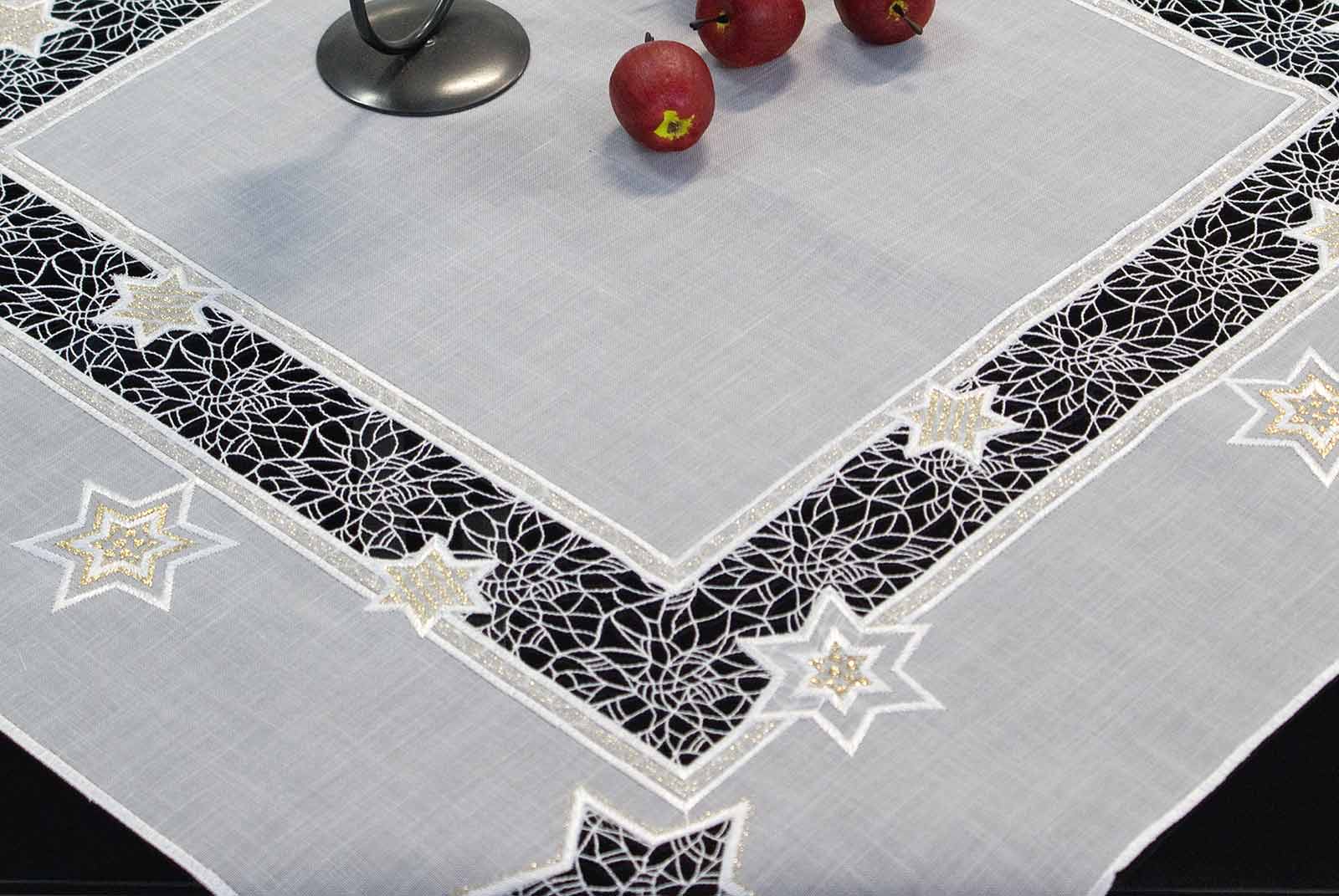 plauener spitze tischdecke weihnachten